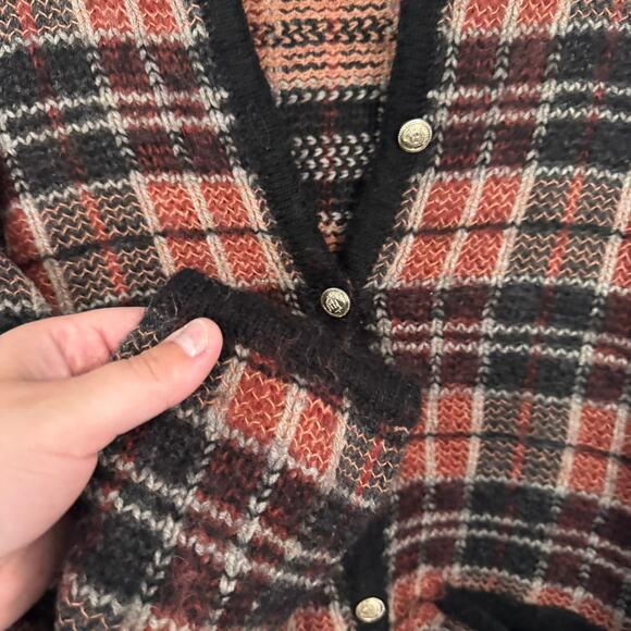 Vintage Milano Design Group Plaid Button Down Sweater Women's Size Large Mohair - Picture 4 of 8